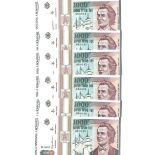 Lot of 80 paper money: 1000 lei (May 1993) in serial: 660029 - 660109