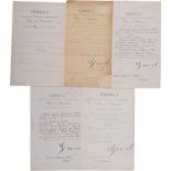 LOT OF 5 AWARDING DOCUMENTS