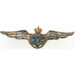 Pilot Badge for Graduates of the "Sport and Tourism"Department, King Carol II Model 1931-1940