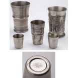 Set of tin tumblers