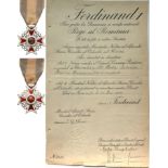 ORDER OF THE CROWNOF ROMANIA, 1864, to a Pilot in the Romanian Military Navy