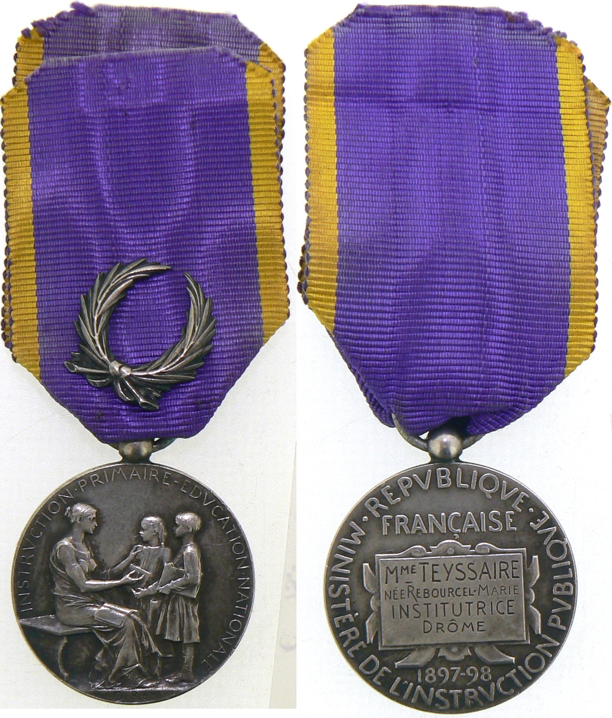 Primary Instruction and National Education Medal, 1st Type