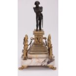 Dark bronze relief statuette about Emperor Napoleon 1st