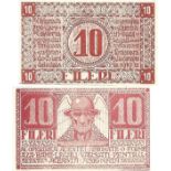 1919 PROVISIONNAL ISSUES, 10 Fileri (1st of December 1919), dark red