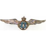 Pilot Badge for Graduates of the "Sport and Tourism"Department, King Carol II Model 1931-1940