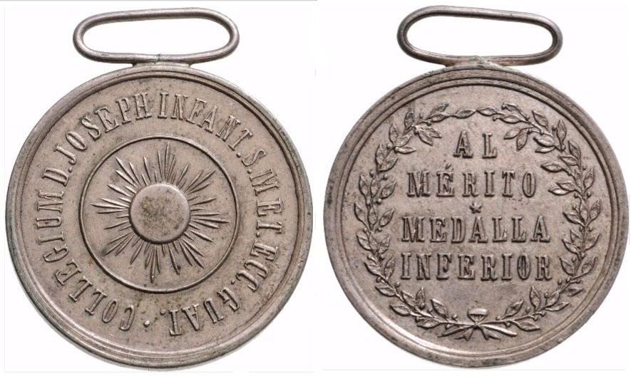 Inferior Medal of Merit of the Collegium D. Joseph Infant, 1898