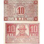 1919 PROVISIONNAL ISSUES, 10 Fileri (1st of December 1919), light red