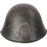 WW2 Steel Helmet with Carol II cypher, Holland model