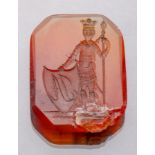 Intaglio on amber acting seal