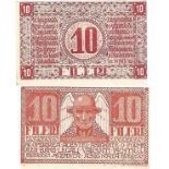 1919 PROVISIONNAL ISSUES, 10 Fileri (1st of December 1919), dark red