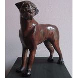 Boxer dog in bronz (real bronze) with double patina