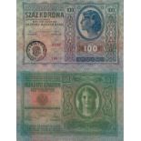 REGIONAL BUKOVINA, TRANSYLVANIA AND BANAT OVERPRINT ON AUSTRIAN AND HUNGARIAN NOTES TREASURY - 1919