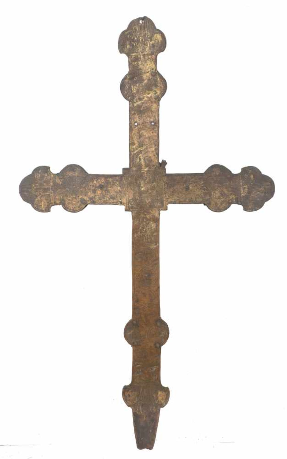 Gilded and chased processional crucifix. Spain. Gothic. 14th century. - Bild 9 aus 10