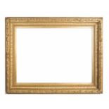 Large, carved and gilded wooden Spanish frame. 19th century.