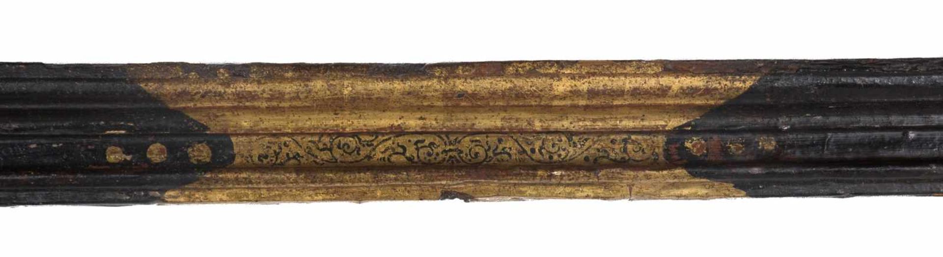 Large carved, ebonised and gilded wooden Spanish frame. 16th century. - Bild 3 aus 4