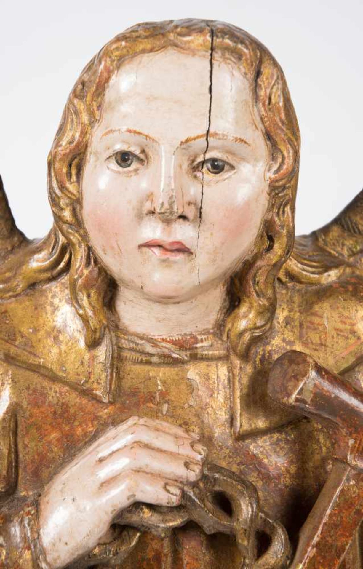 Angels. Pair of carved, gilded and polychromed wooden sculptures. Burgos. Gothic. 15th century. - Bild 6 aus 10