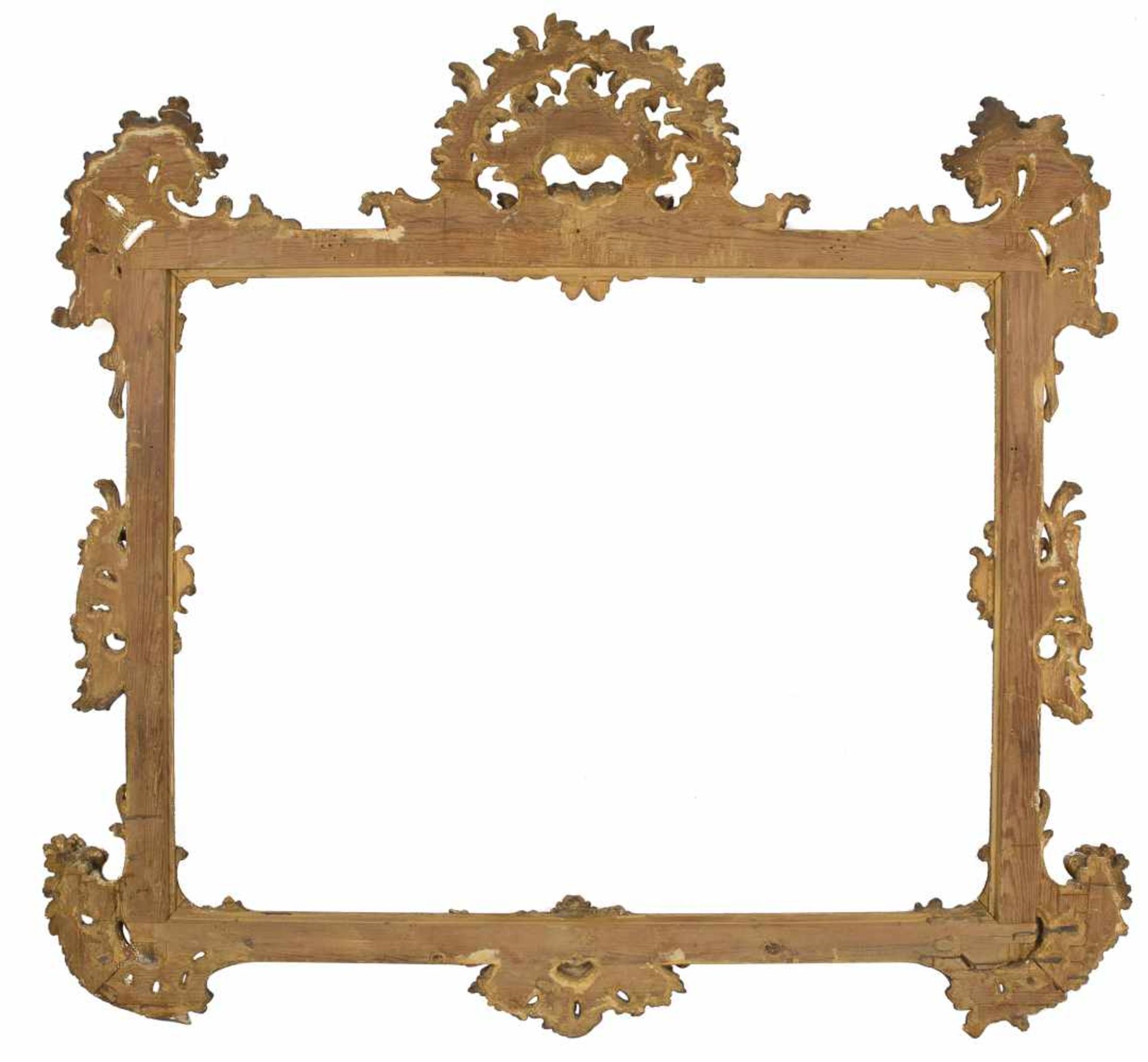 Large spanish carved and gilded wooden frame. Luis XV style. 18th century. - Bild 6 aus 6