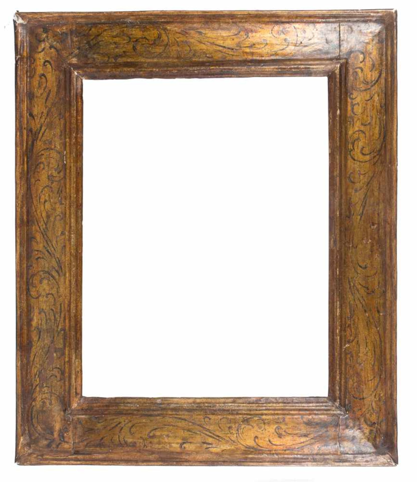 Carved, gilded and painted wooden frame. Majorca. 17th century.