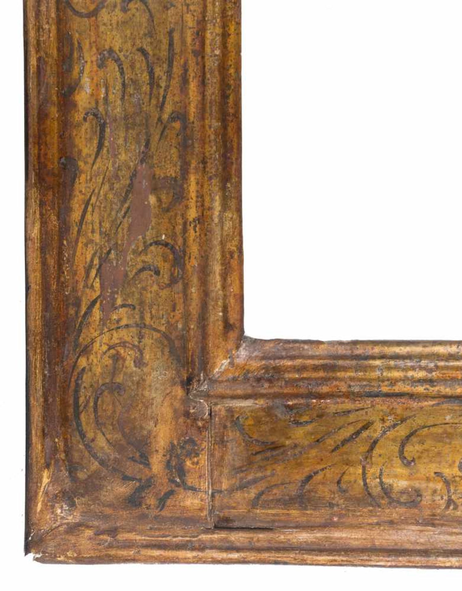 Carved, gilded and painted wooden frame. Majorca. 17th century. - Bild 2 aus 3