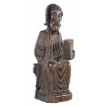 Christ in Majesty” or Maiestas Domini". Carved wooden sculpture. Romanesque. 12th – 13th century.