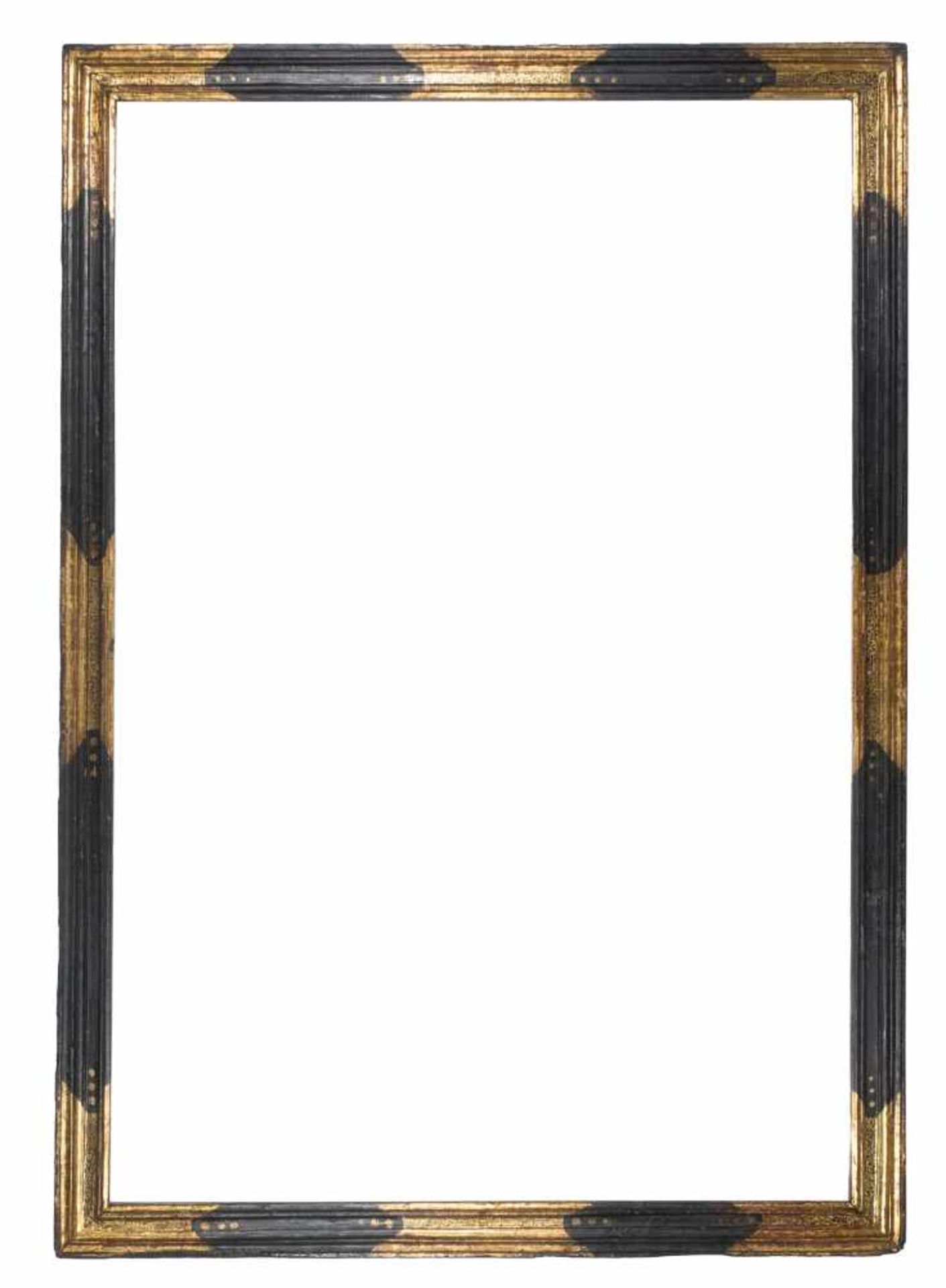 Large carved, ebonised and gilded wooden Spanish frame. 16th century.