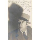 Pablo Neruda. Documentary set consisting of three black and white photographs, three handwritten