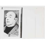 Original black and white photograph of Pablo Neruda. AP Wierephoto. 21st October 1971. 15 x 20,5