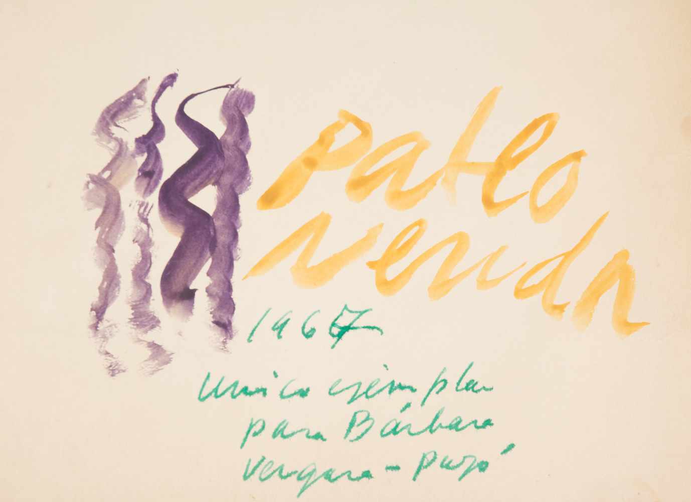 Neruda, Pablo. " El lago". Handwritten poem. 1966. 31 x 20 cm. Original version of a poem included - Image 3 of 8