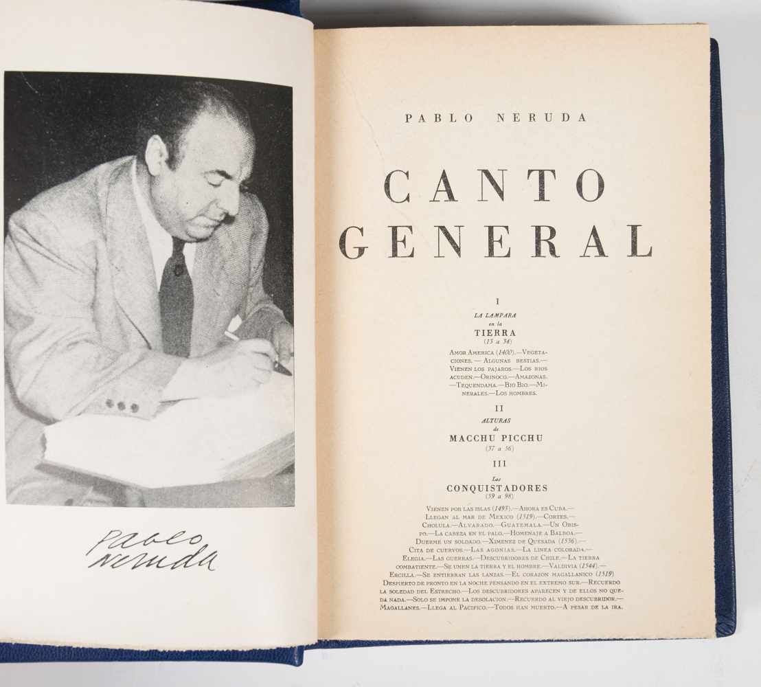 Neruda, Pablo. "Canto general" (General song). 2nd edition. Mexico. Published by Océano, 1952. 597 - Image 2 of 3