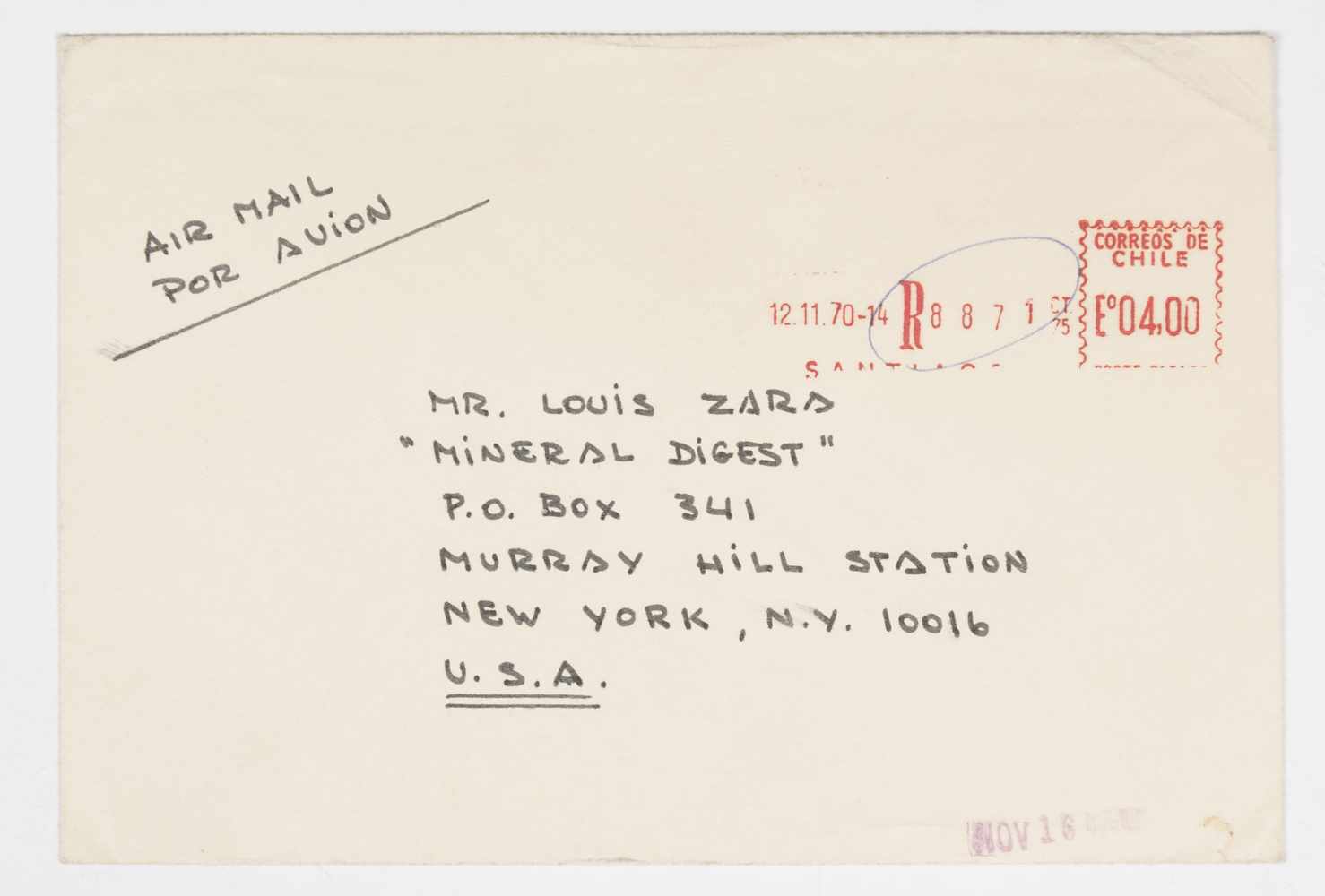 - Letter from Pablo Neruda addressed to Luis Zara, a New York editor of Mineral Digest. Isla - Image 2 of 3