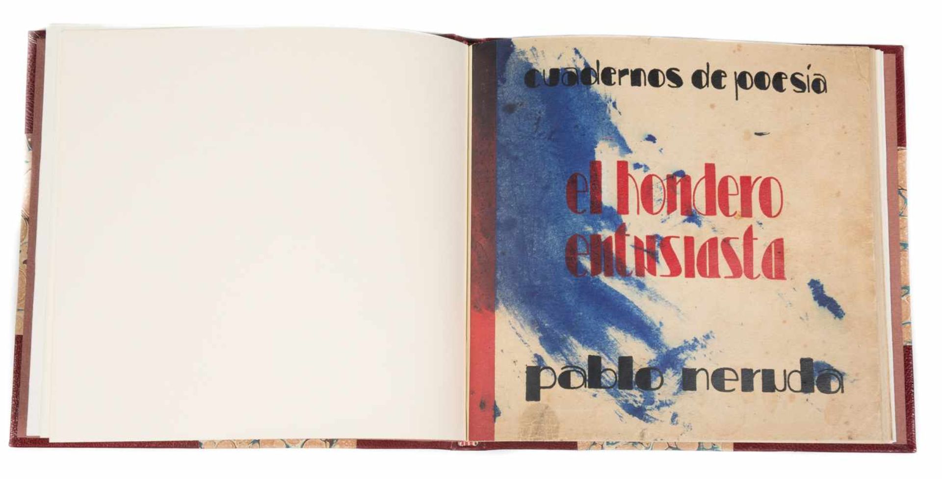 Neruda, Pablo. "El hondero entusiasta". 1st edition. Santiago de Chile. Published by Imprenta
