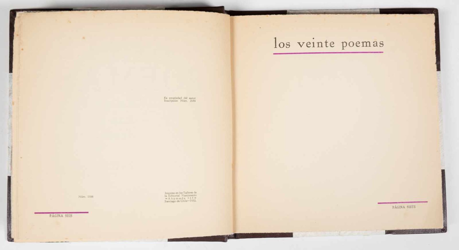 Neruda, Pablo. "Veinte poemas de amor y una canción desesperada". (Twenty Love Poems and a Song of - Bild 4 aus 8