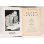 Neruda, Pablo. "Canto general" (General song). 2nd edition. Mexico. Océano, 1952. 597 pages. 18 x 12