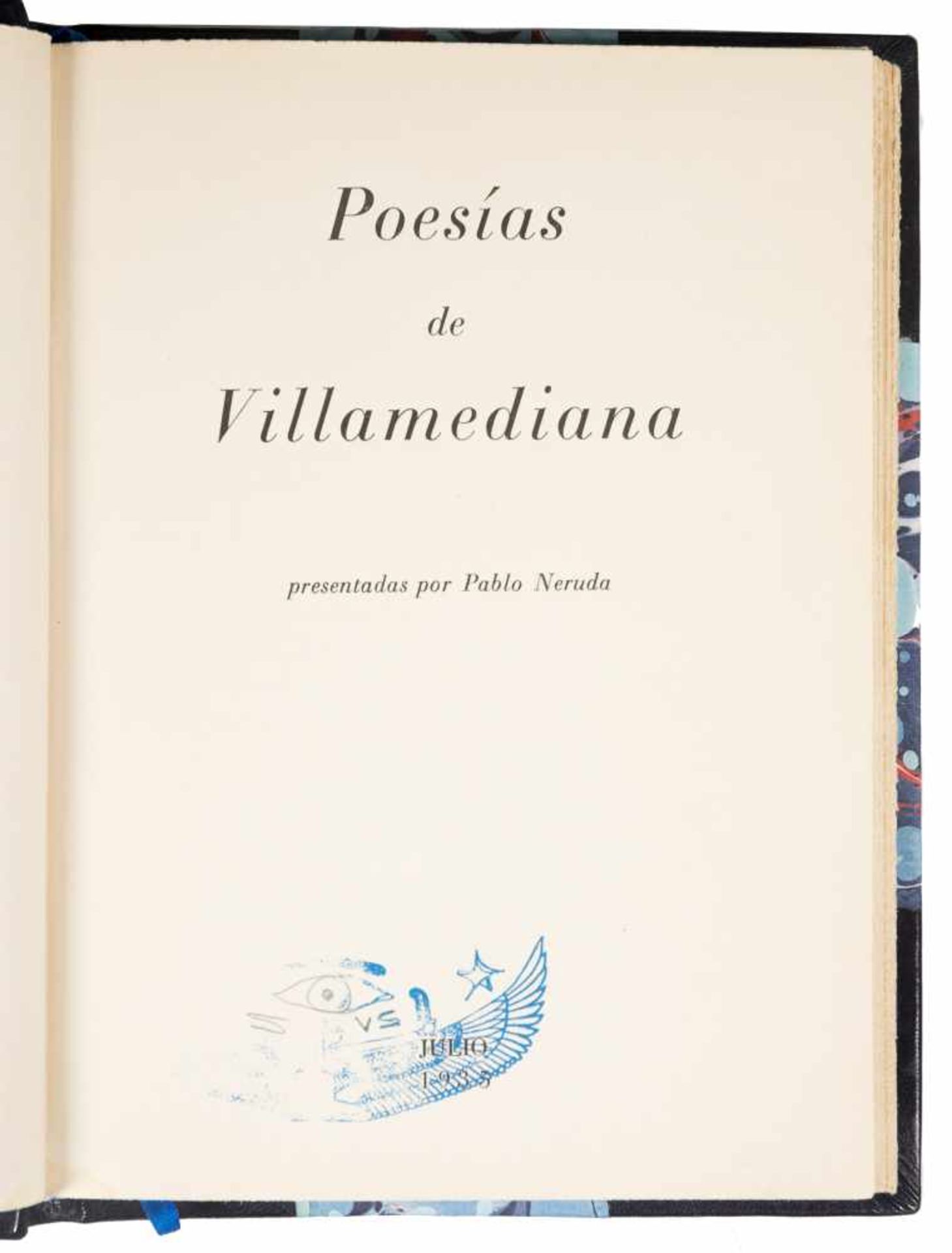 Tasis y Peralta, Juan de. Conde Villamediana, with an introduction by Pablo Neruda. Madrid: - Bild 3 aus 3