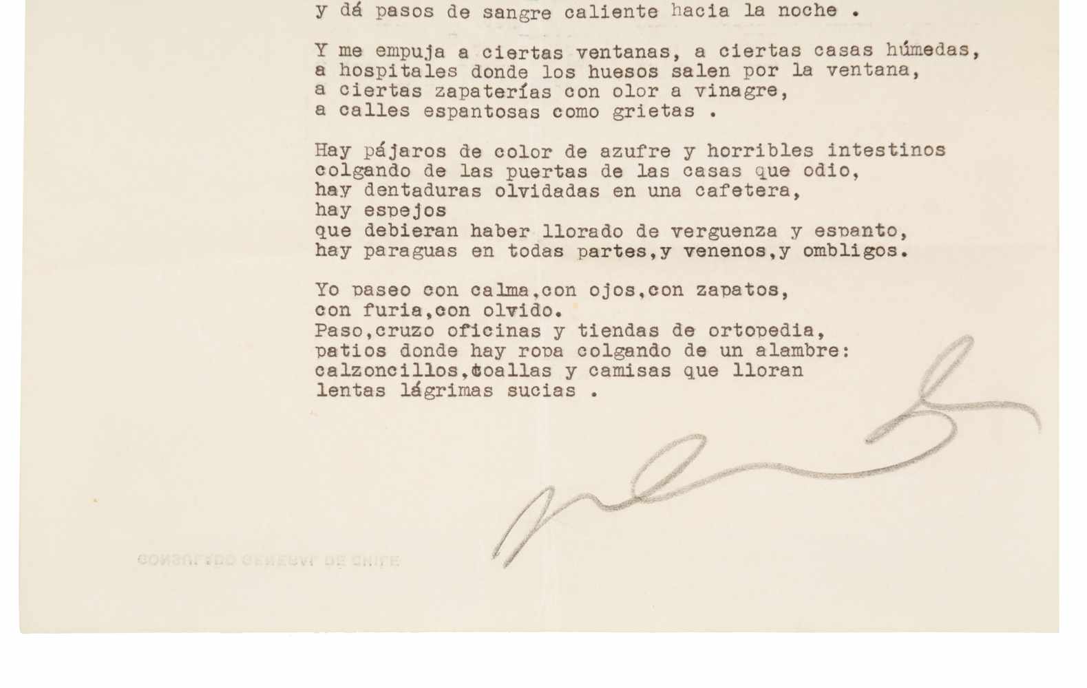 Pablo Neruda. Documentary set consisting of three black and white photographs, three handwritten - Image 13 of 56