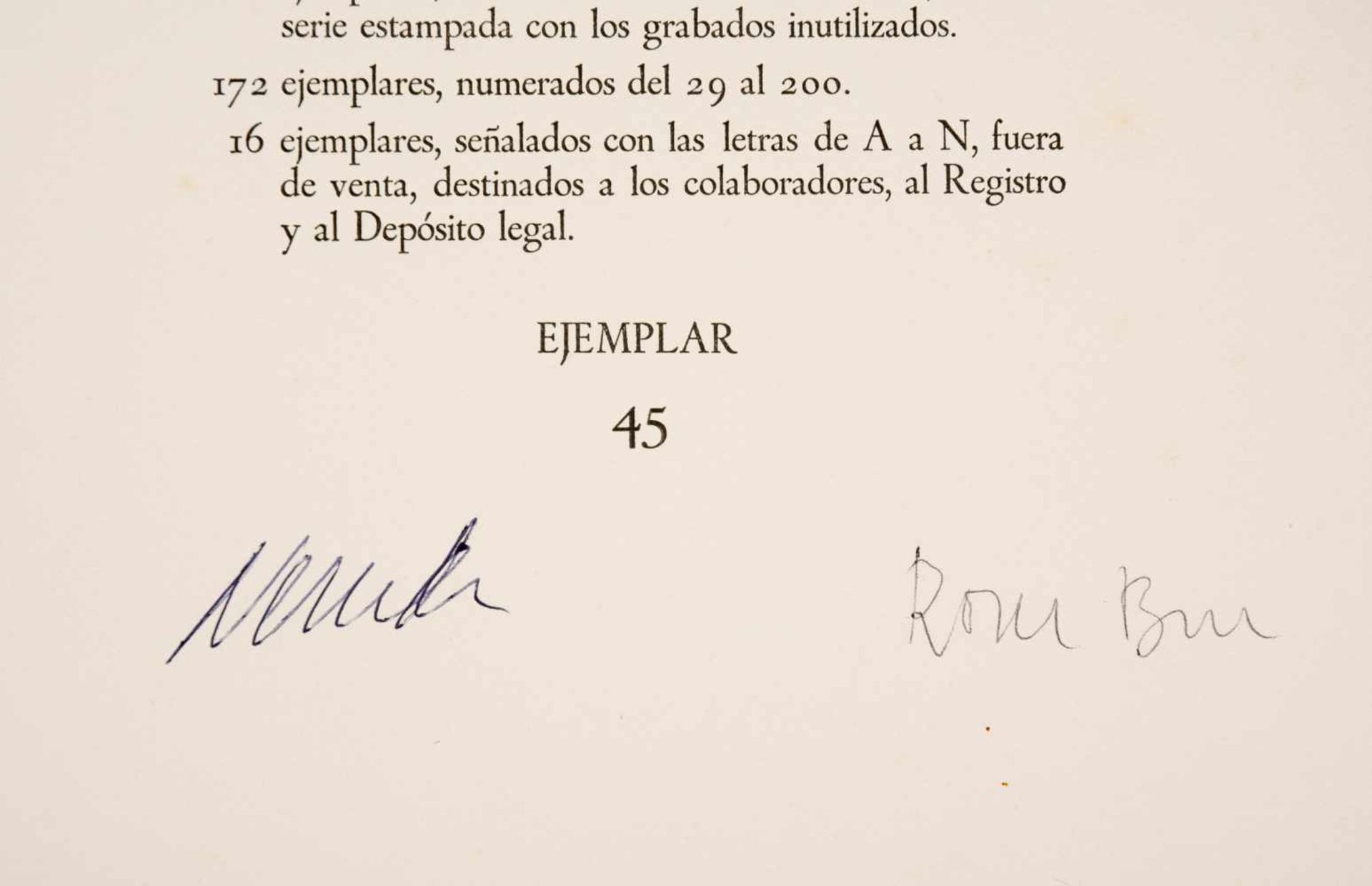 "Diez odas para diez grabados (Ten odes for ten prints)." Neruda, Pablo and Bru, Roser. 1st edition, - Bild 3 aus 12