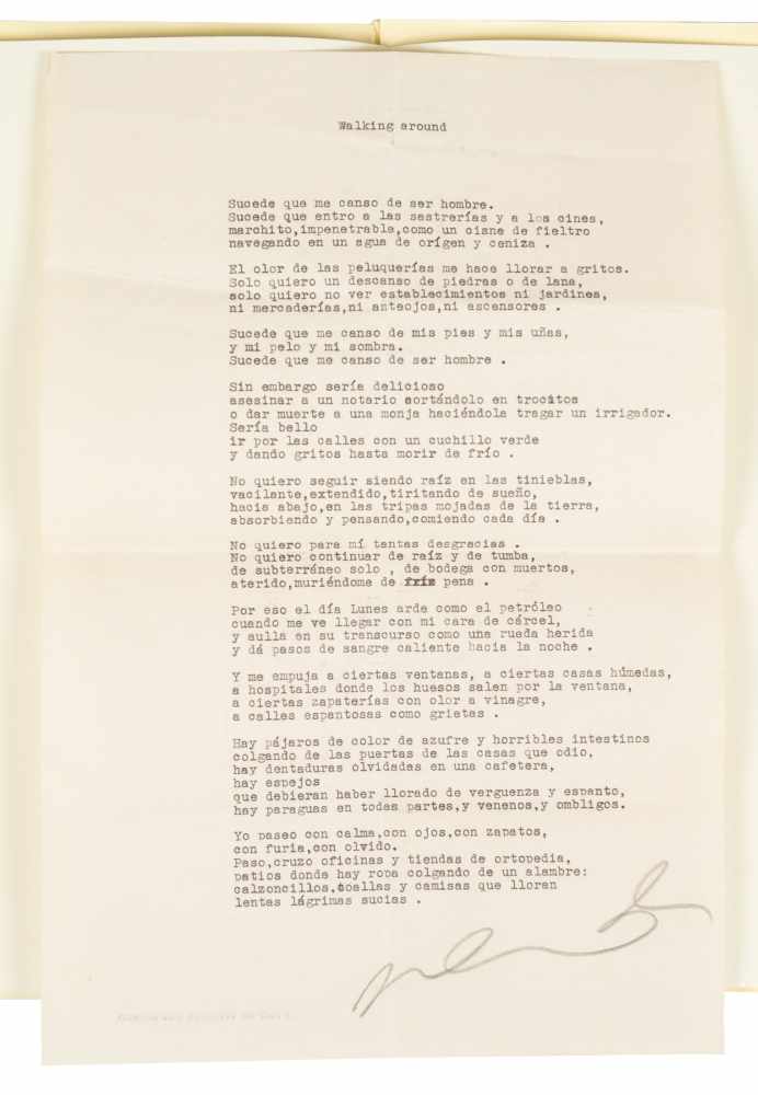 Pablo Neruda. Documentary set consisting of three black and white photographs, three handwritten - Image 10 of 56