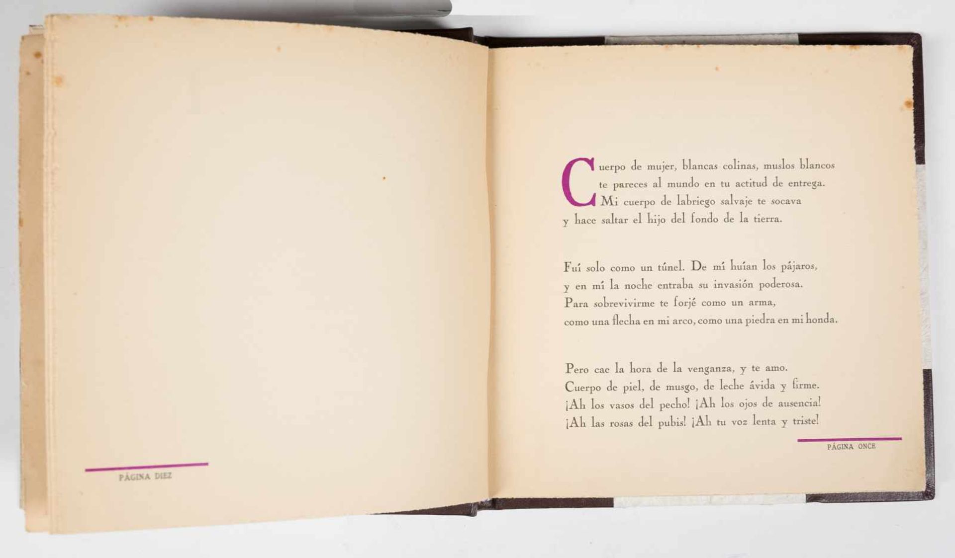 Neruda, Pablo. "Veinte poemas de amor y una canción desesperada". (Twenty Love Poems and a Song of - Bild 5 aus 8