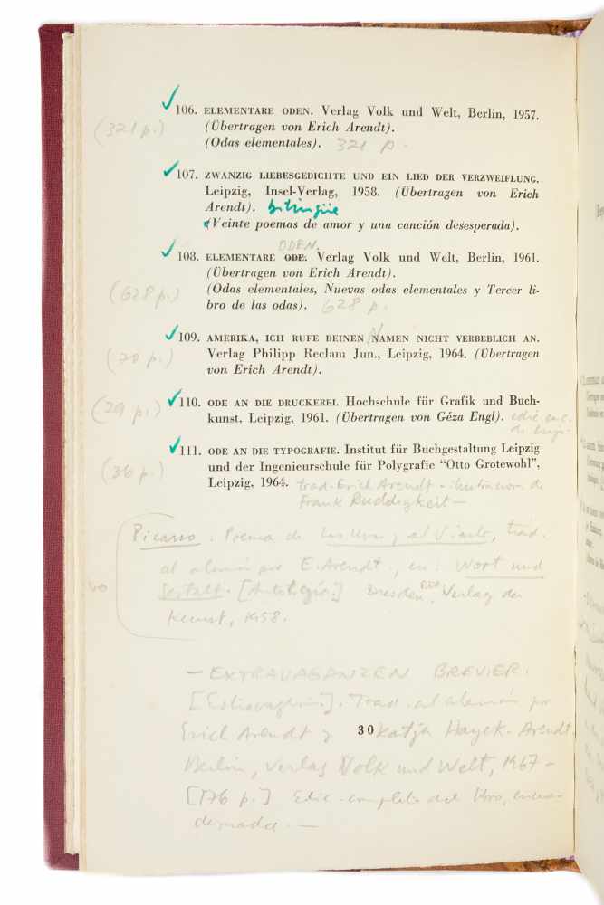 "Bibliografisk översikt över Pablo Neruda" (Overview of Pablo Neruda’s bibliography). Santiago de - Image 4 of 9