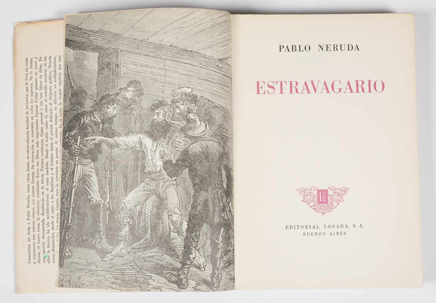 Neruda, Pablo. Estravagario (Extravagaria). 1st edition. Buenos Aires. Published by Losada, 1958. - Image 3 of 6