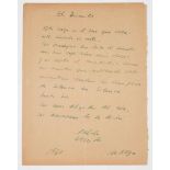 Neruda, Pablo. "El desnudo". Handwritten poem. 1960.Poem handwritten on the back of a flyer