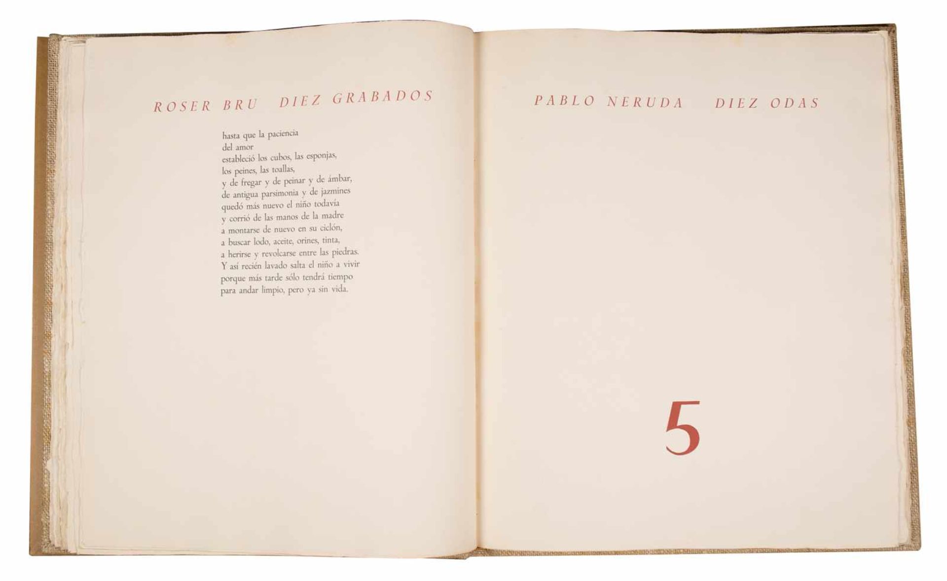 "Diez odas para diez grabados (Ten odes for ten prints)." Neruda, Pablo and Bru, Roser. 1st edition, - Bild 12 aus 12