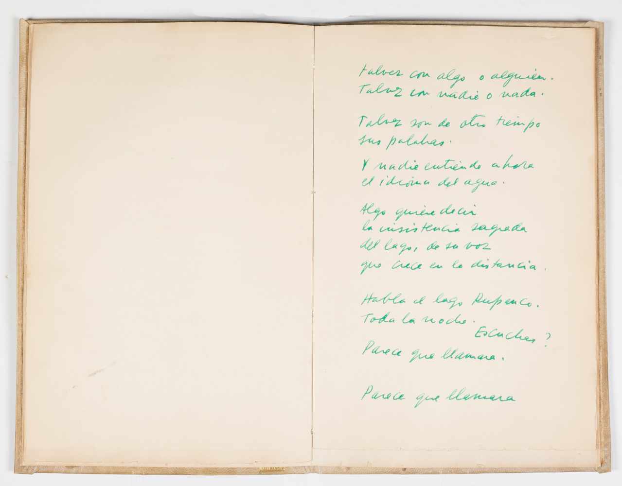 Neruda, Pablo. " El lago". Handwritten poem. 1966. 31 x 20 cm. Original version of a poem included - Image 6 of 8