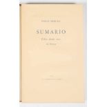 Neruda, Pablo. Sumario: libro donde nace la lluvia. 1st edition. Published by Alpignano. Alberto