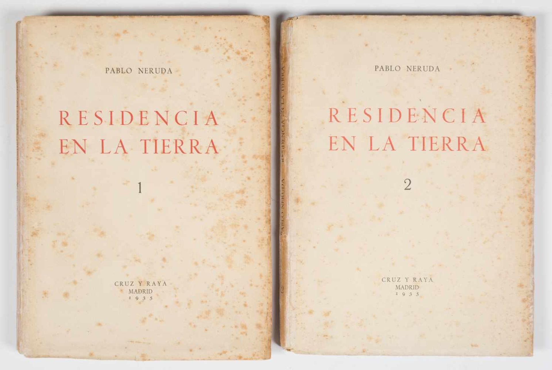 Neruda, Pablo. Residencia en la tierra (Residence on Earth)(1925-1935). 1st edition. Madrid.