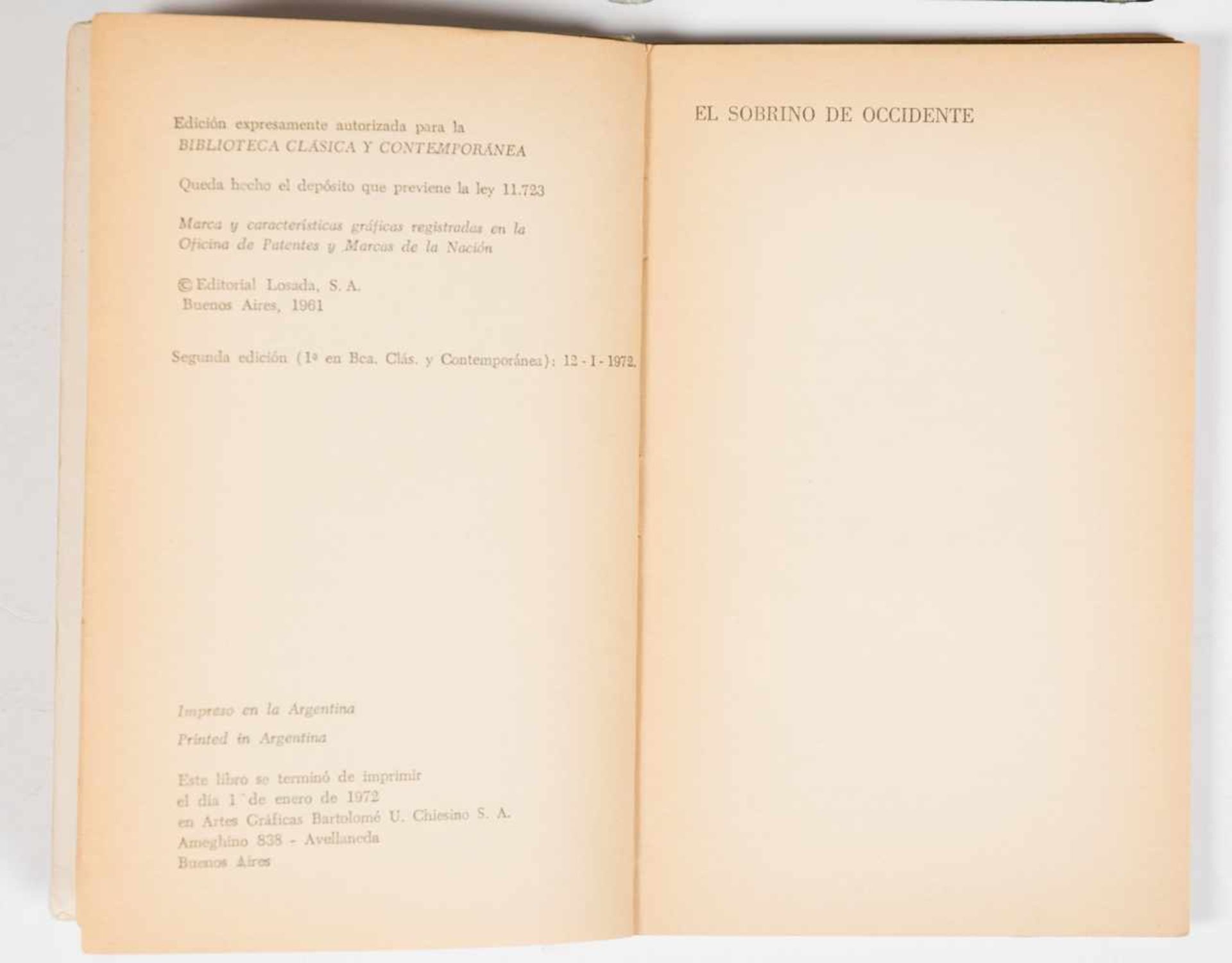 Neruda Pablo. "Cantos Ceremoniales". 2nd edition. Buenos Aires: Published by Losada, 1972, 102 pages - Bild 4 aus 4