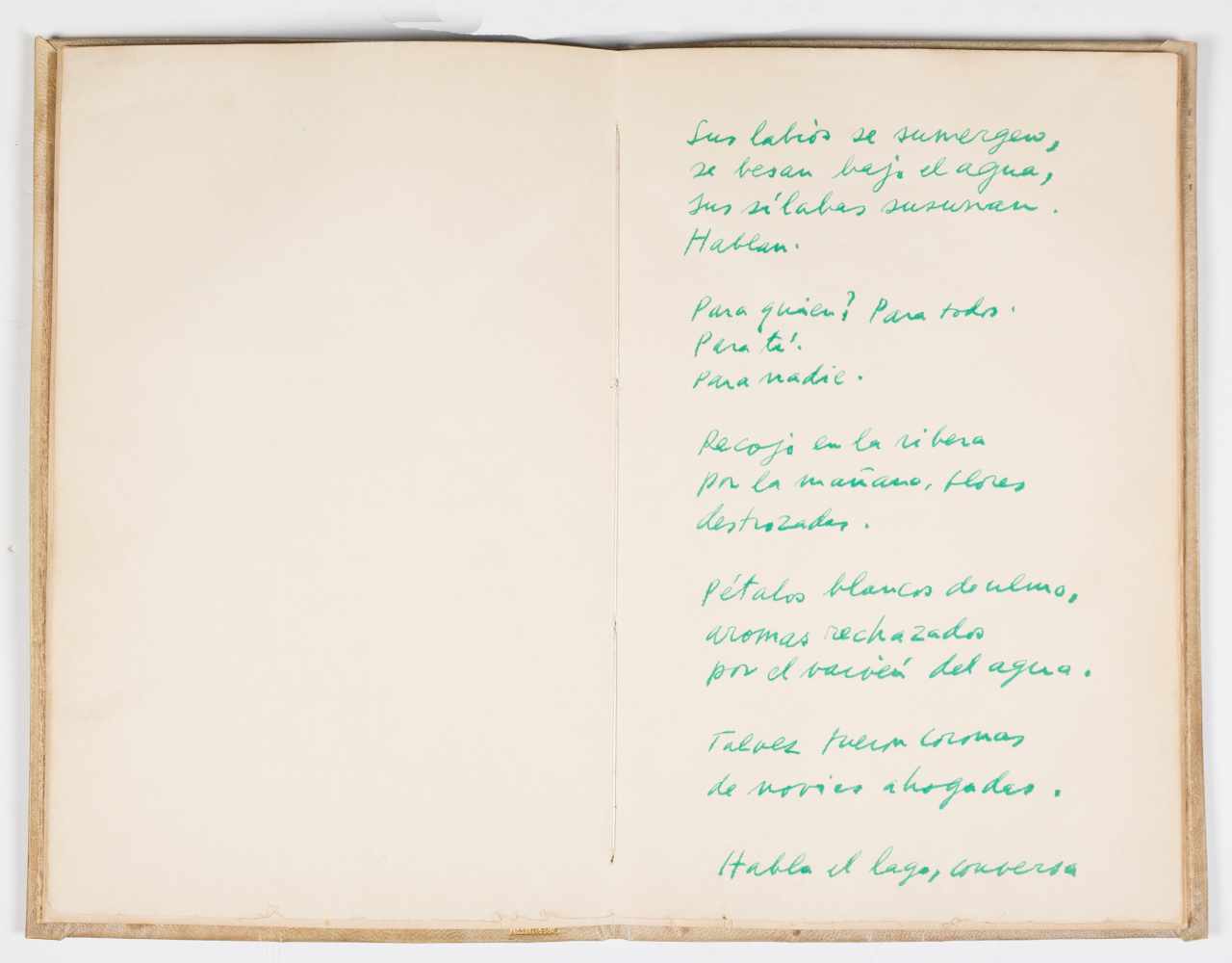 Neruda, Pablo. " El lago". Handwritten poem. 1966. 31 x 20 cm. Original version of a poem included - Image 5 of 8