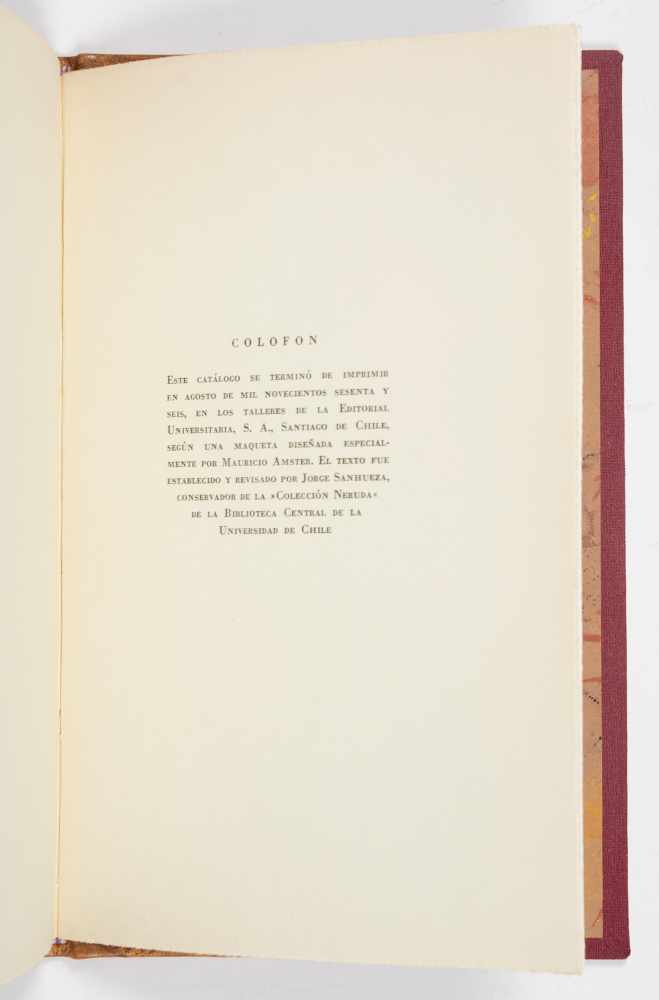 "Bibliografisk översikt över Pablo Neruda" (Overview of Pablo Neruda’s bibliography). Santiago de - Image 7 of 9