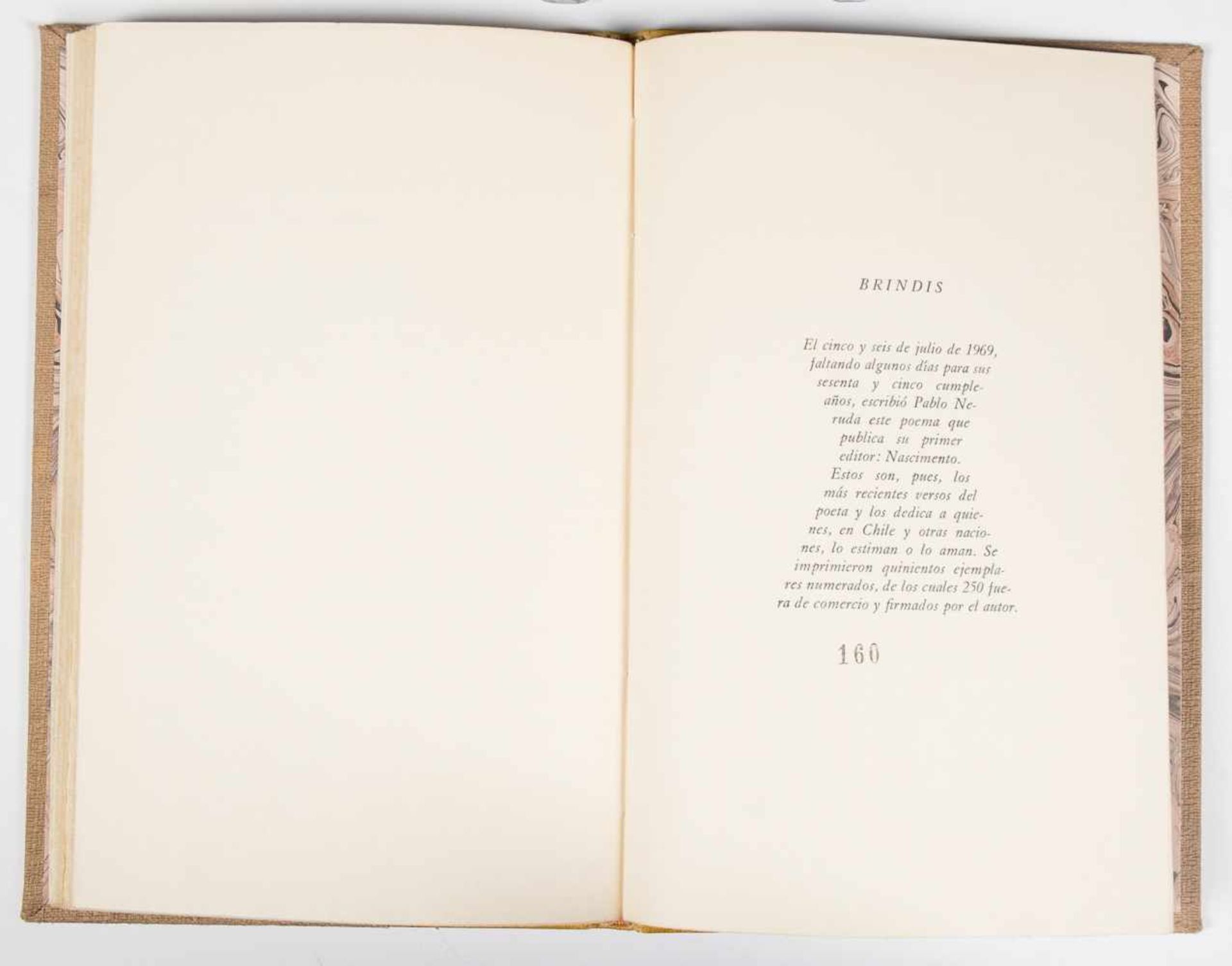 Neruda, Pablo. "Aún". 1st edition. Santiago de Chile. Published by Nascimento, 1969. 68 pages 28 x - Bild 4 aus 5