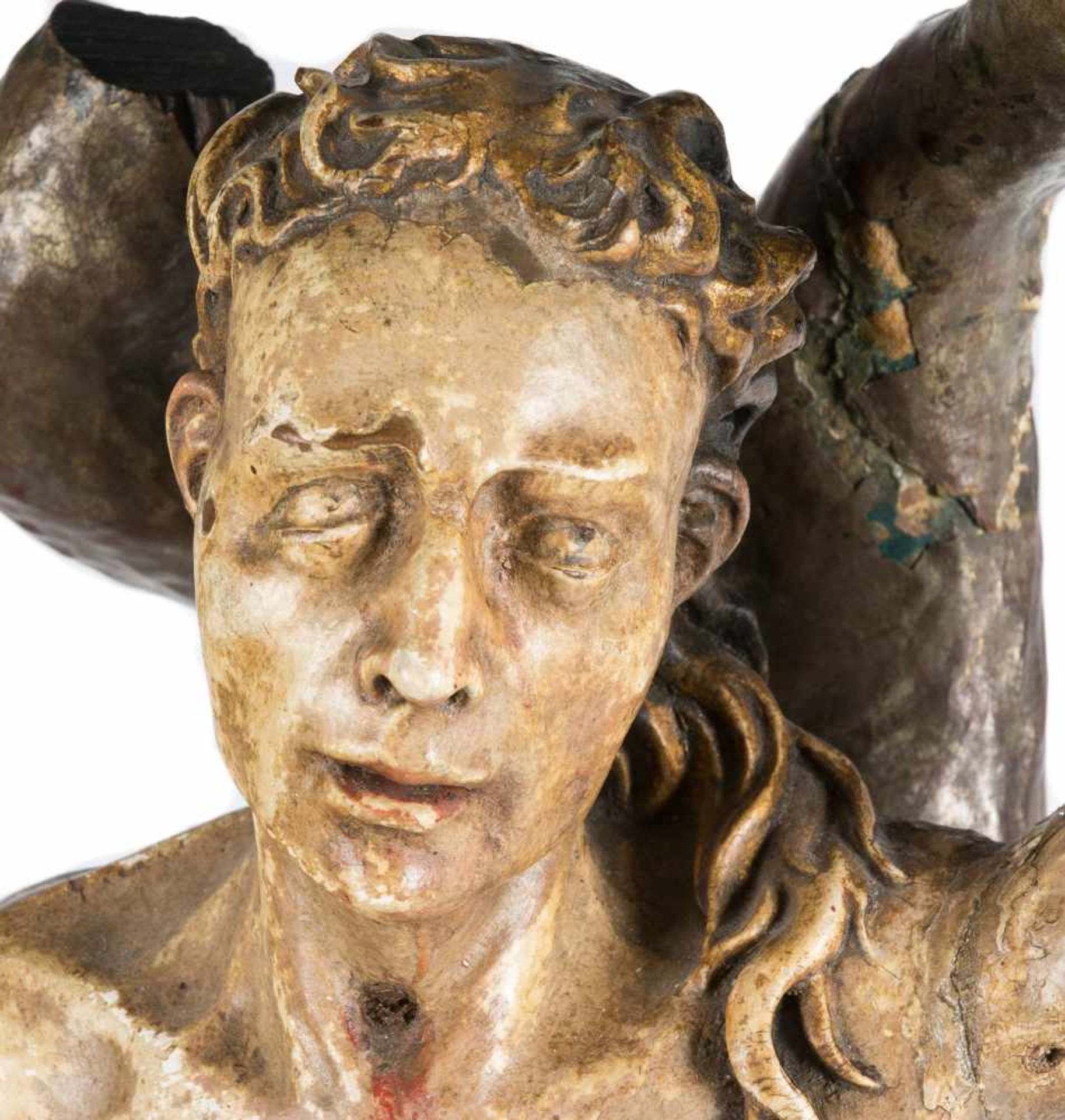 "Saint Sebastian". Carved and polychromed wooden sculpture. Castilian School. Renaissance. 16th - Bild 4 aus 6